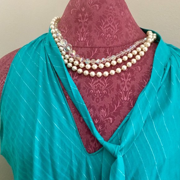 BCBG Girls Aqua Blue Summer Dress Slip On V neck - Picture 3 of 8